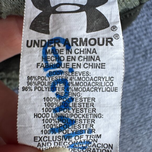 Under Armour Hooded Sherpa Fleece Jacket with Pockets Youth Size 6 Green - Picture 10 of 11